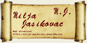 Milja Jasikovac vizit kartica